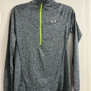 Under Armour Heathered Gray Pullover with Neon Accent